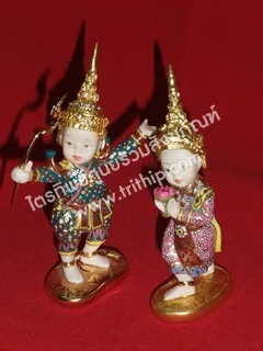 ตุ๊กตาพระราม-นางสีดา เบญจรงค์