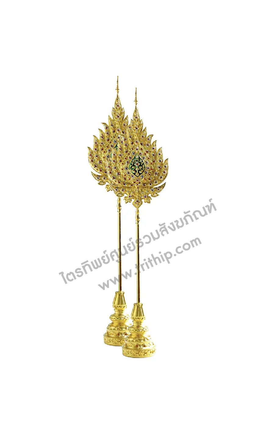 พัดแฉกปิดทองลงยา