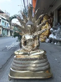 พระปางนาคปรก 20" ขัดเงา