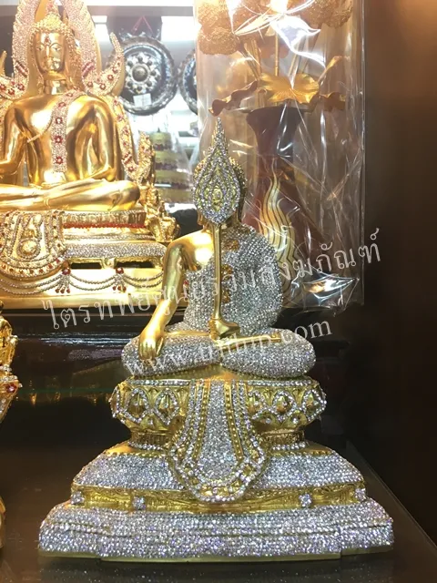 พระชัยหลังช้าง 5" ปิดทองแท้ประดับเพชร