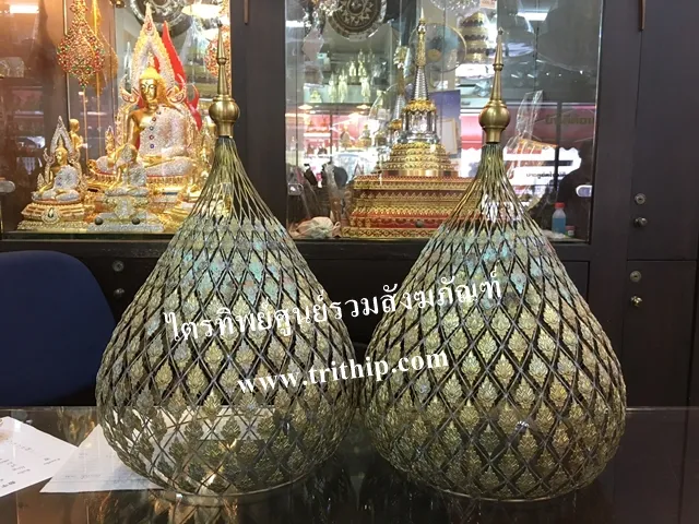 พุ่มทองเหลืองฉลุลาย (งานดิบ)
