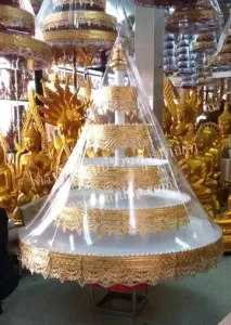 ฉัตรในร่ม 40\" 5 ชั้น สีขาว