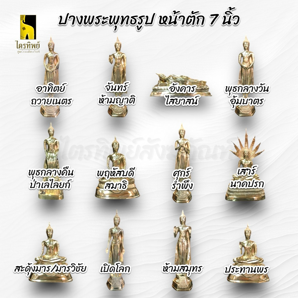 พระพุทธรูปประจำวันเกิด หน้าตัก 7 นิ้ว ทองเหลือง สลักชื่อให้ฟรี! 2