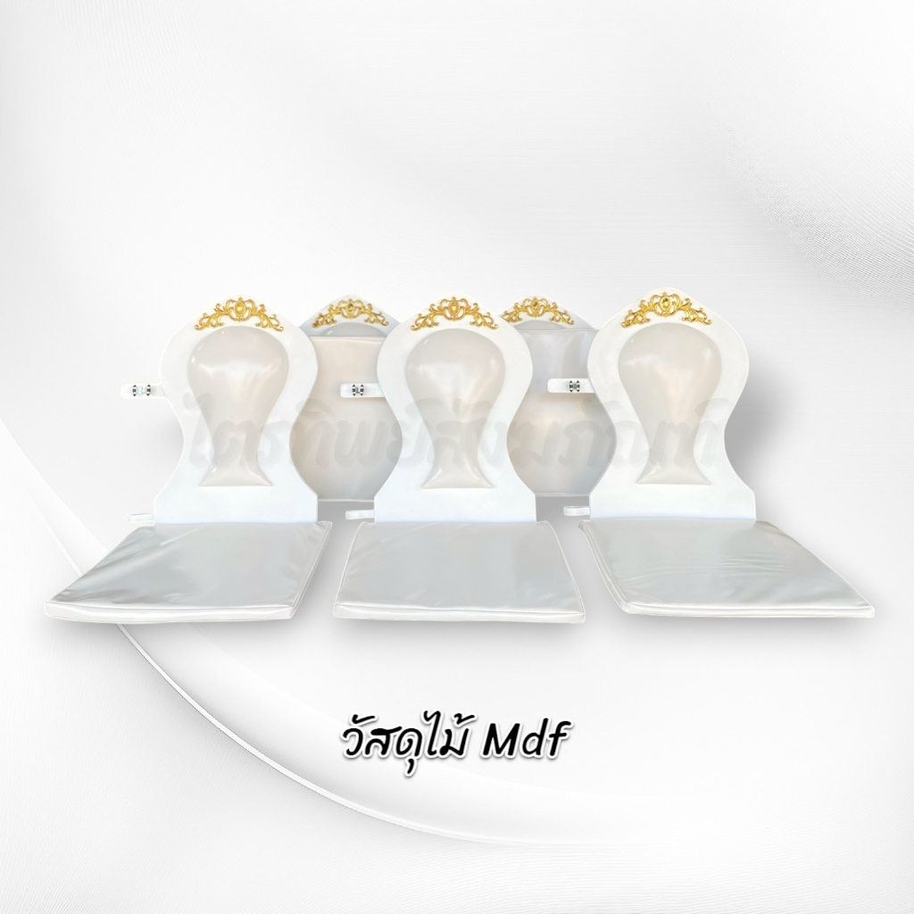 อาสนะเสมา สีขาว ดอกไม้สีทอง โมเดิร์น 3