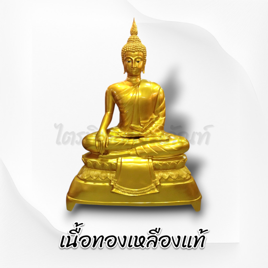 พระสุโขทัย ปางสะดุ้งมาร มารวิชัย หน้าตัก 30 นิ้ว ทองเหลือง พ่นสีทอง สลักชื่อให้ฟรี! 2