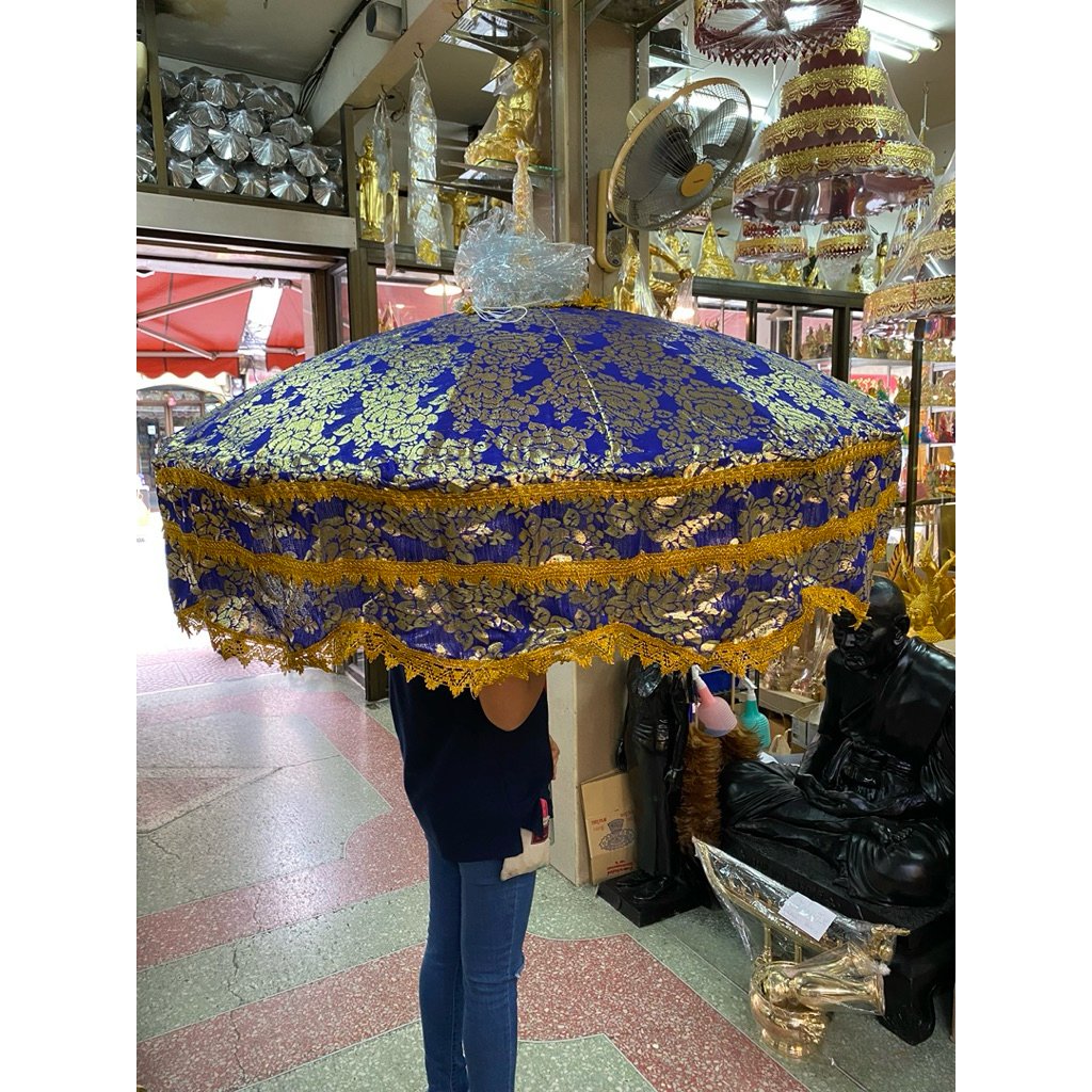 สัปทน ร่มใหญ่ ผ้าตาด ผ้ากำมะหยี่ดอก ผ้าซาติน ผ้าลูกไม้ งานบวช งานบุญ 8
